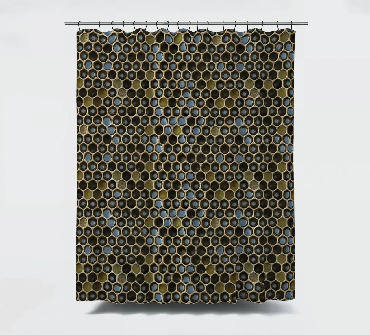 Golden Geometry: Honeycomb Pattern tenda da doccia da Curious Collections by Marielle Leenders
