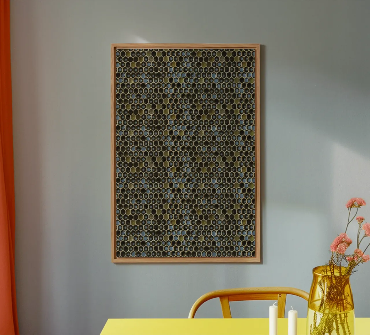 Golden Geometry: Honeycomb Pattern alluminio dibond da Curious Collections by Marielle Leenders