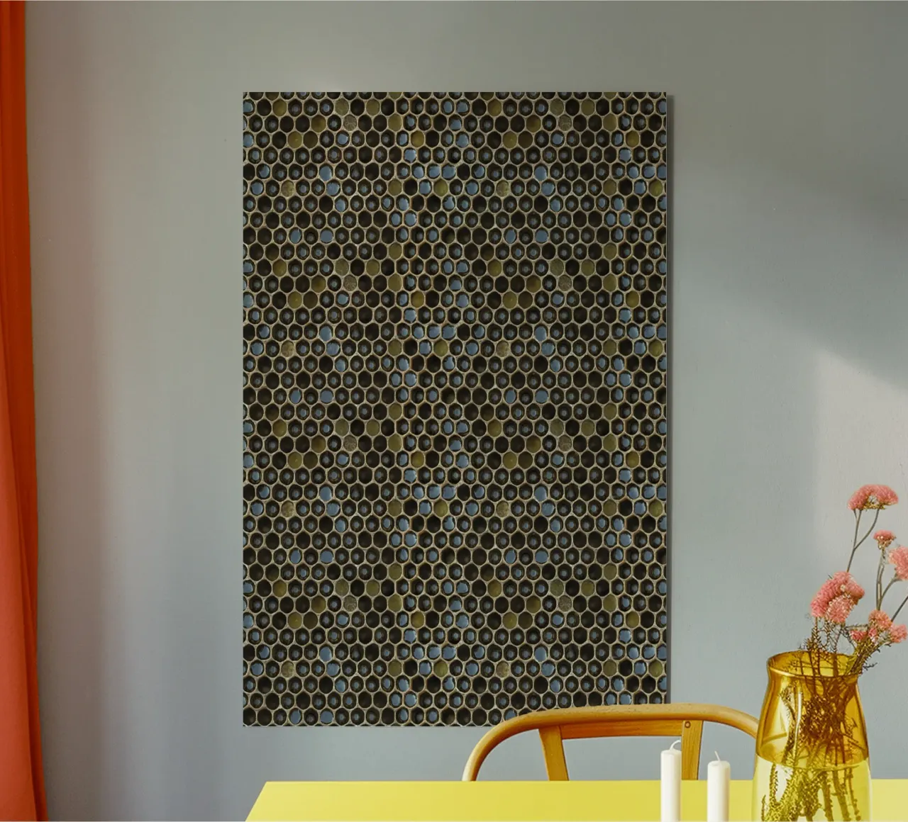 Golden Geometry: Honeycomb Pattern alluminio dibond da Curious Collections by Marielle Leenders