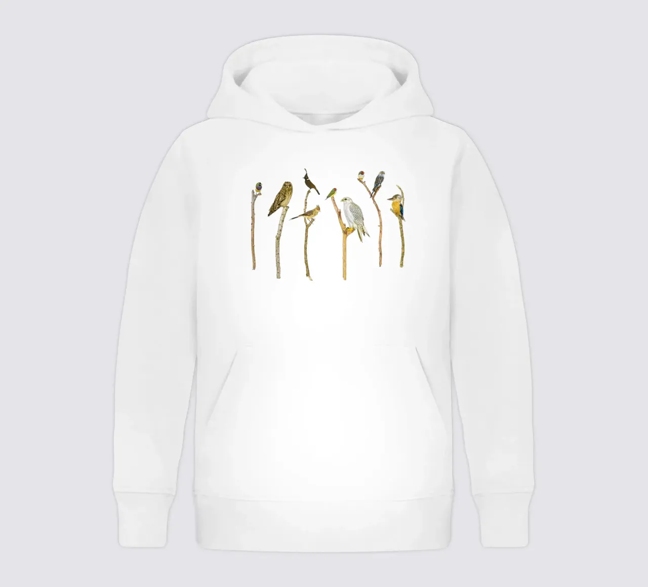Branching Beauty: Birds on Branches felpa bambino con cappuccio da Curious Collections by Marielle Leenders
