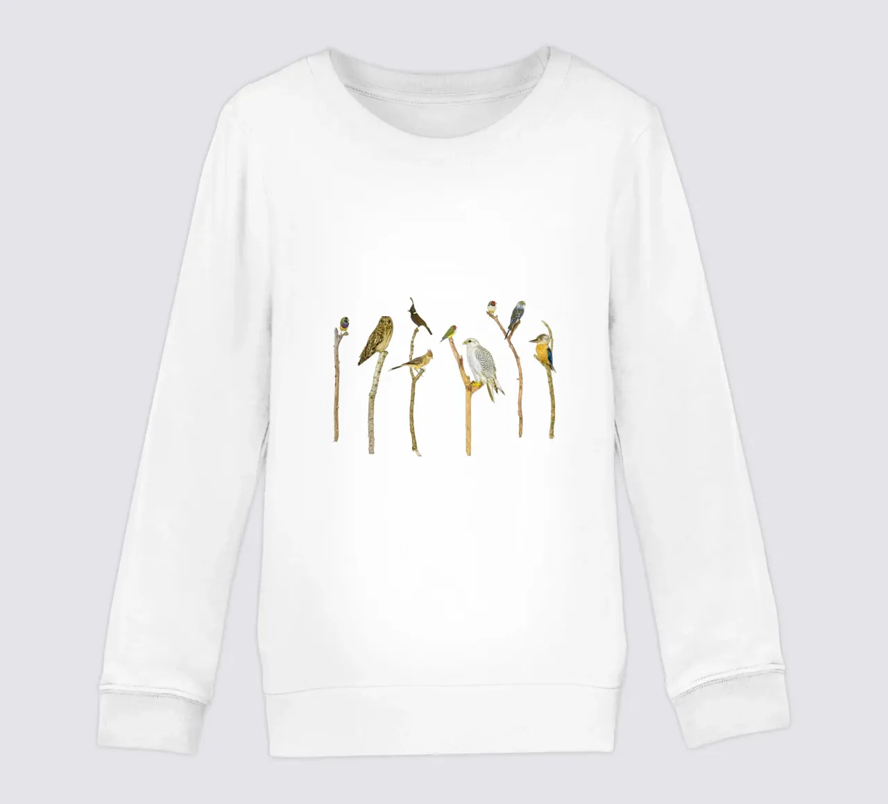 Branching Beauty: Birds on Branches felpa bambino da Curious Collections by Marielle Leenders
