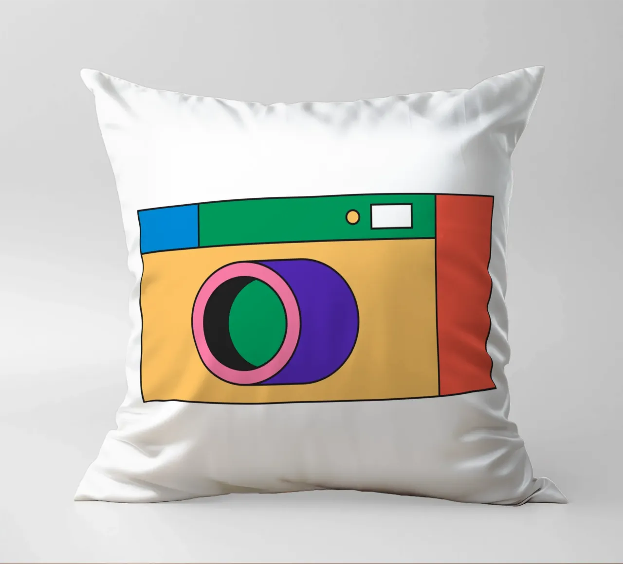 Illustration Camera Retro decorative cushion by galihstudio