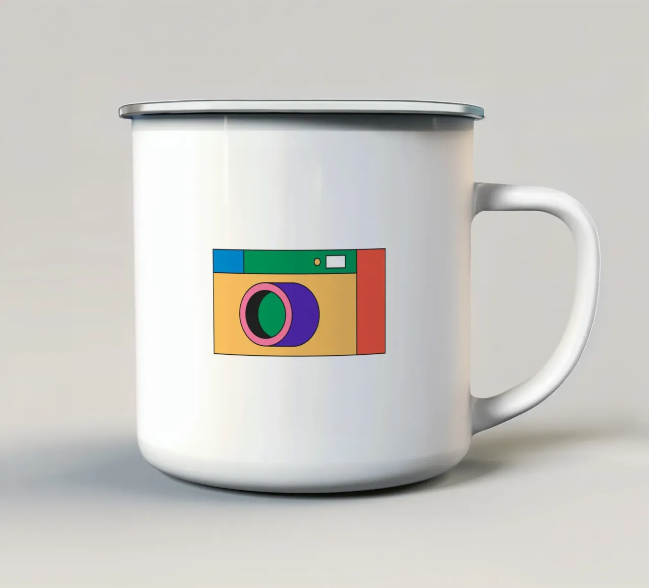 Illustratie Camera Retro emaille mok van galihstudio