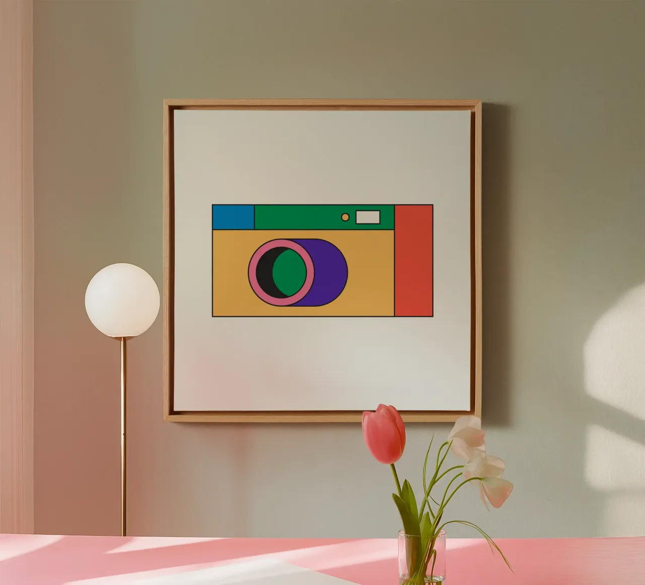Illustratie Camera Retro canvas met Baklijst van galihstudio