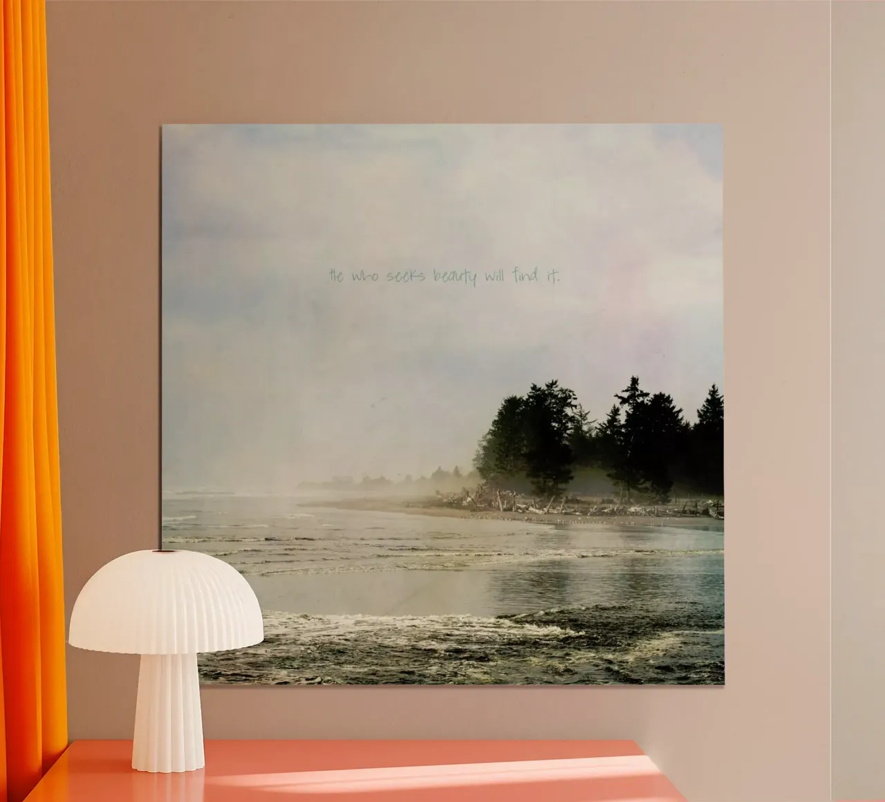 He Who Seeks Beauty poster with aluminum frame by Robin Delean