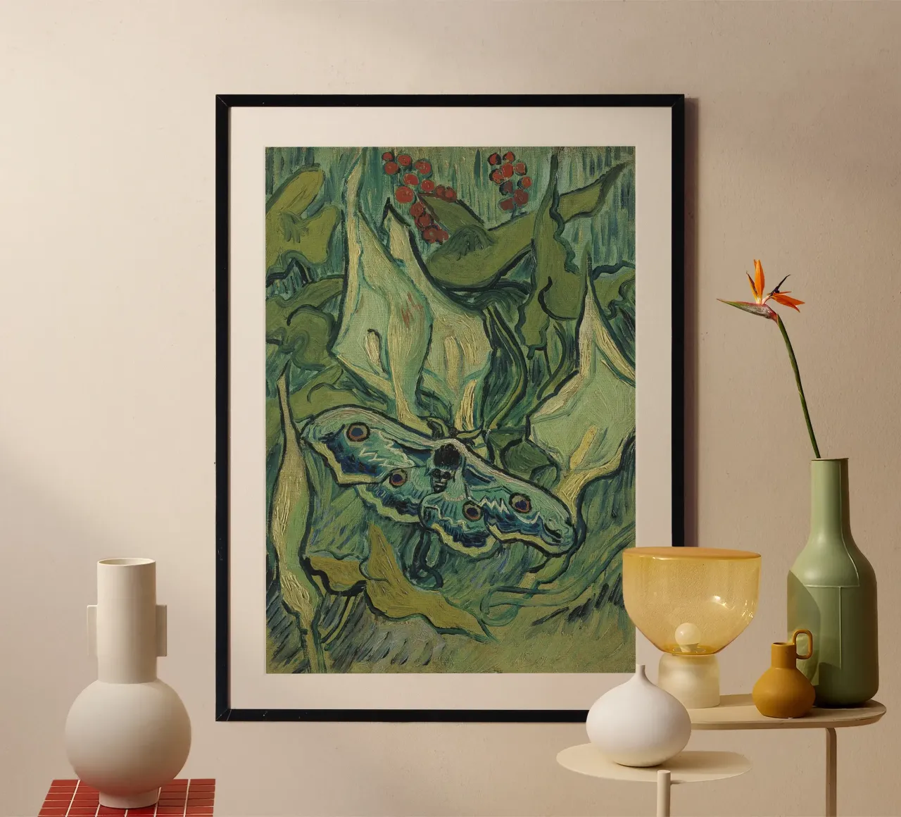 Vincent van Gogh - Kaisermotte poster con telaio in legno da Carinaprint