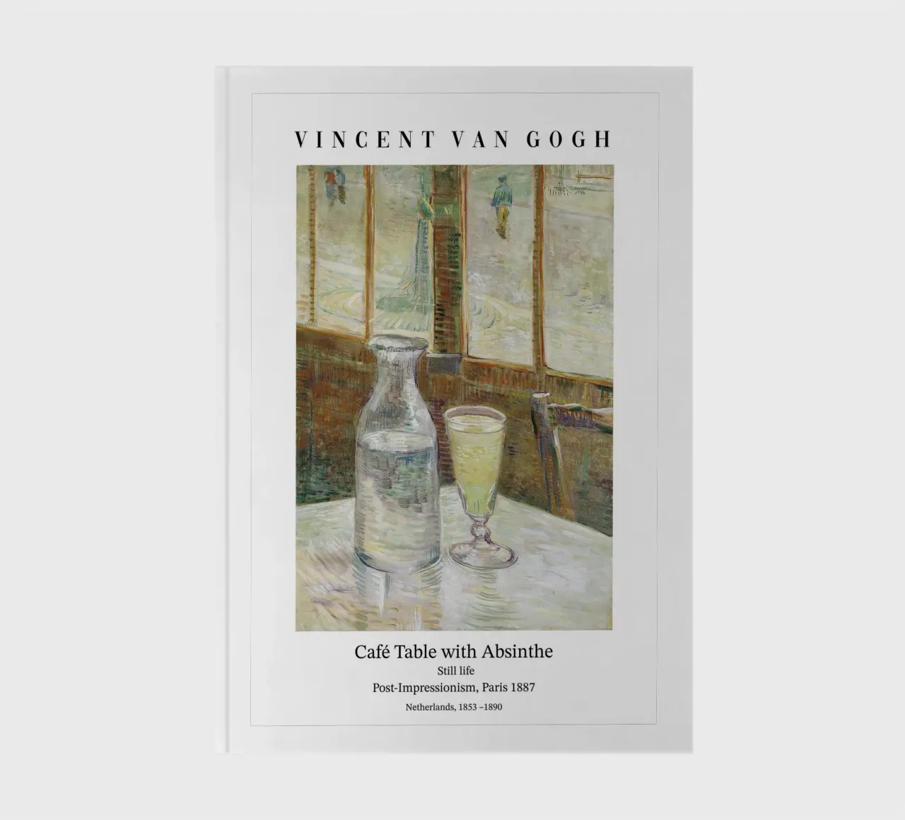 Café table with absinthe notebook by Carinaprint