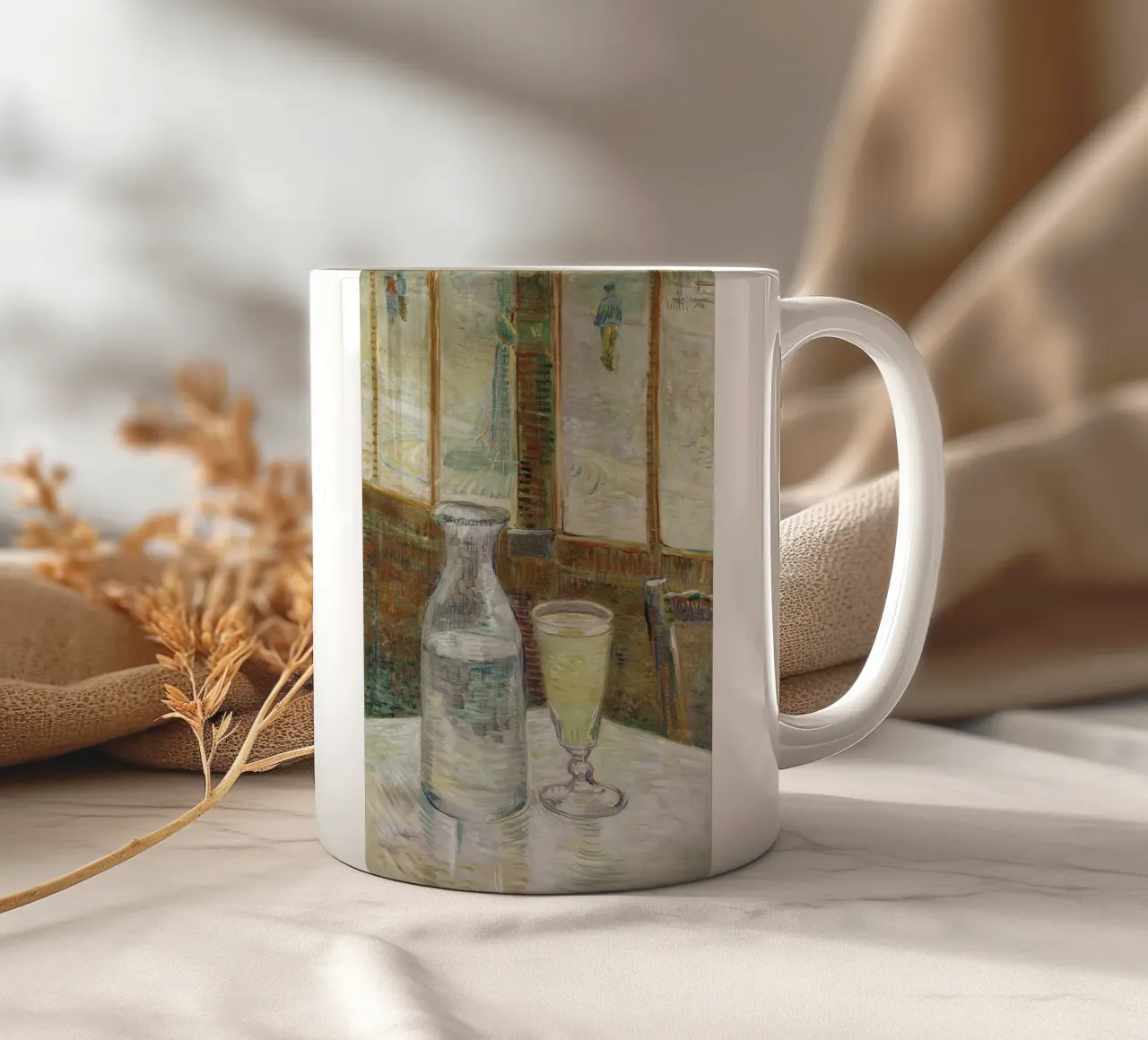 Tavolino con assenzio tazza in ceramica da Carinaprint
