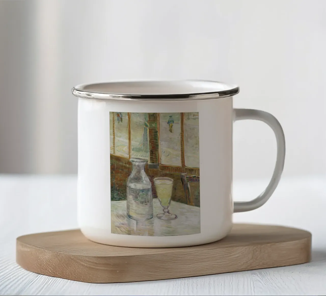 Tavolino con assenzio tazza in smalto da Carinaprint