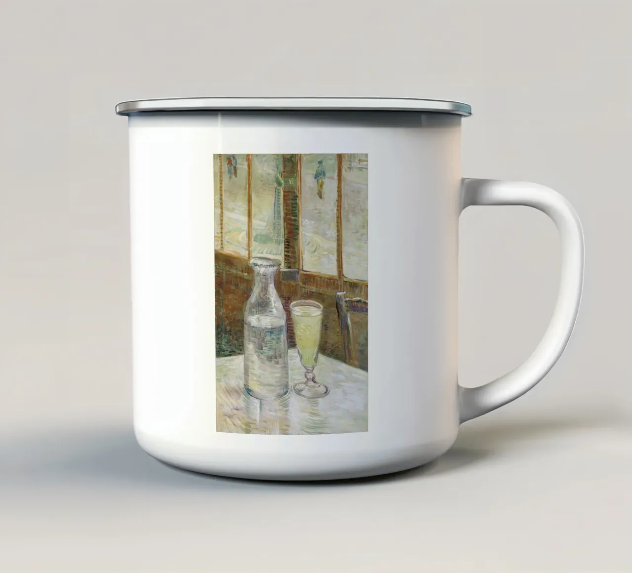 Tavolino con assenzio tazza in smalto da Carinaprint