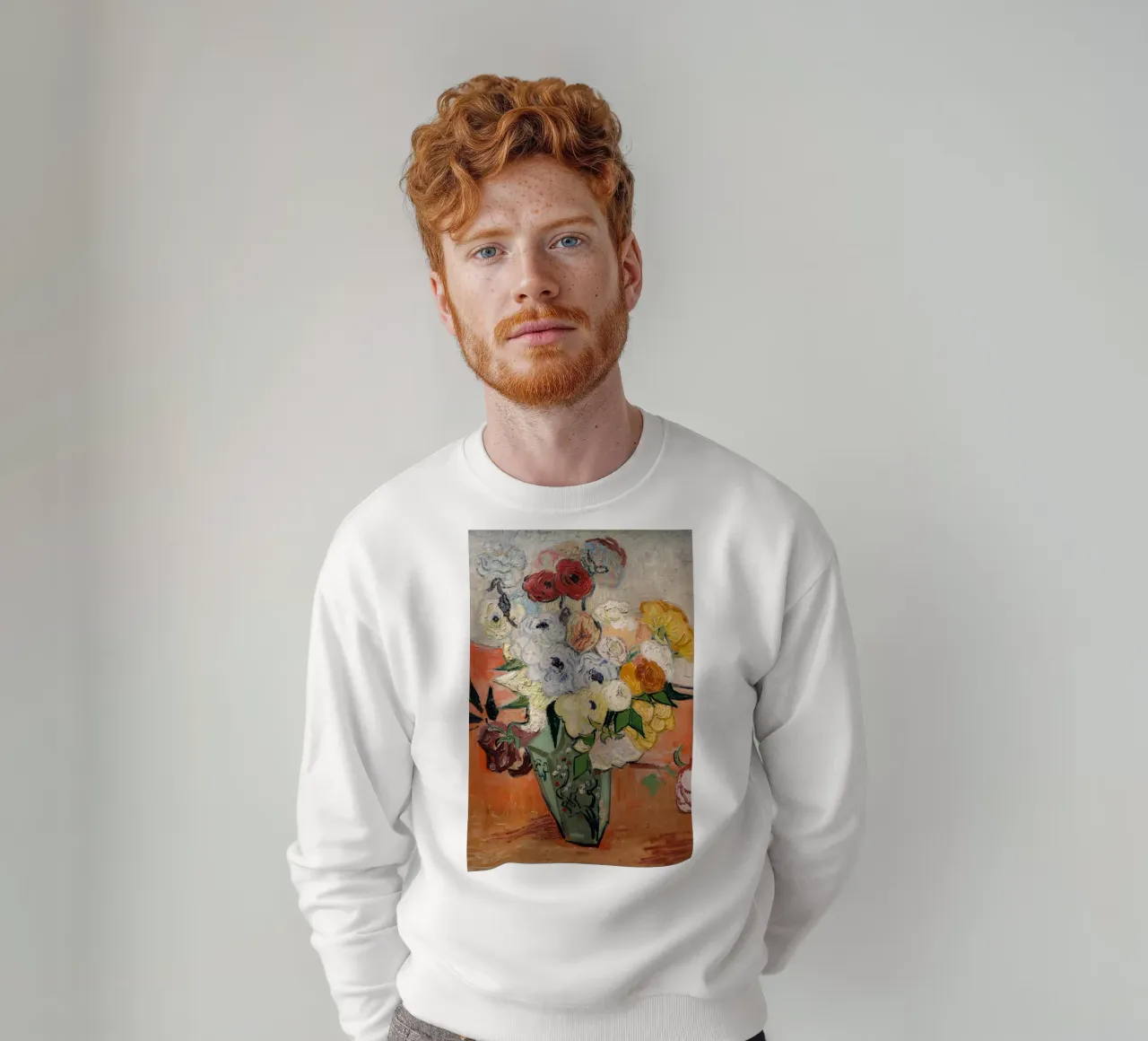 Gogh - Vaso giapponese con rose felpa da Carinaprint
