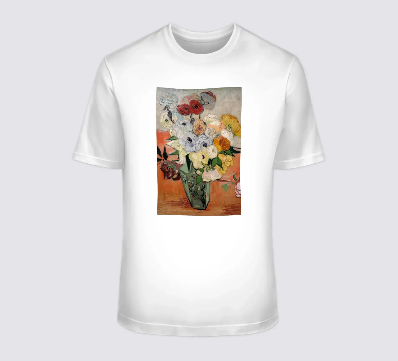 Gogh - Vaso giapponese con rose t-shirt da Carinaprint