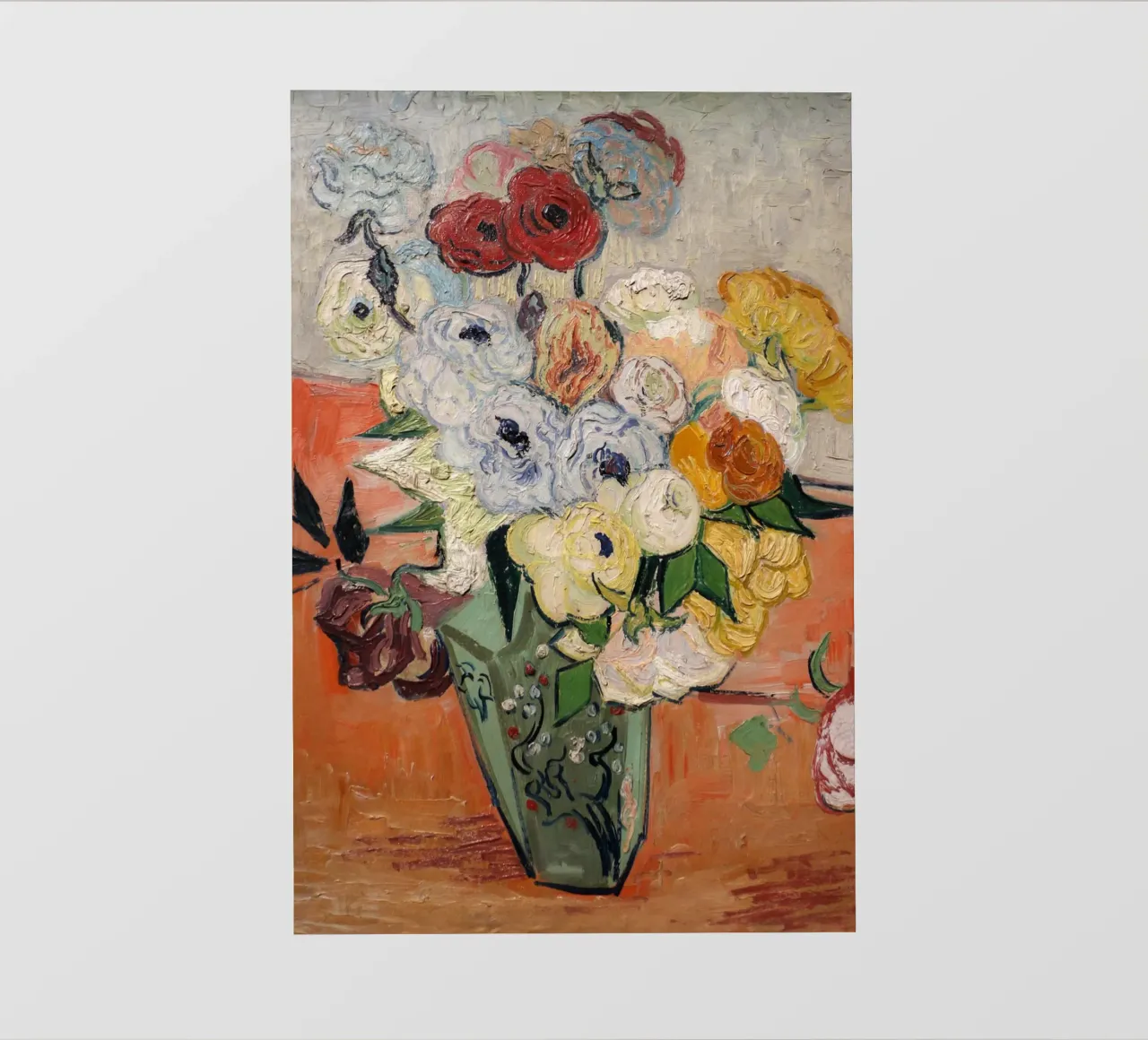 Gogh - Japanese vase with roses photo wallpaper by Carinaprint