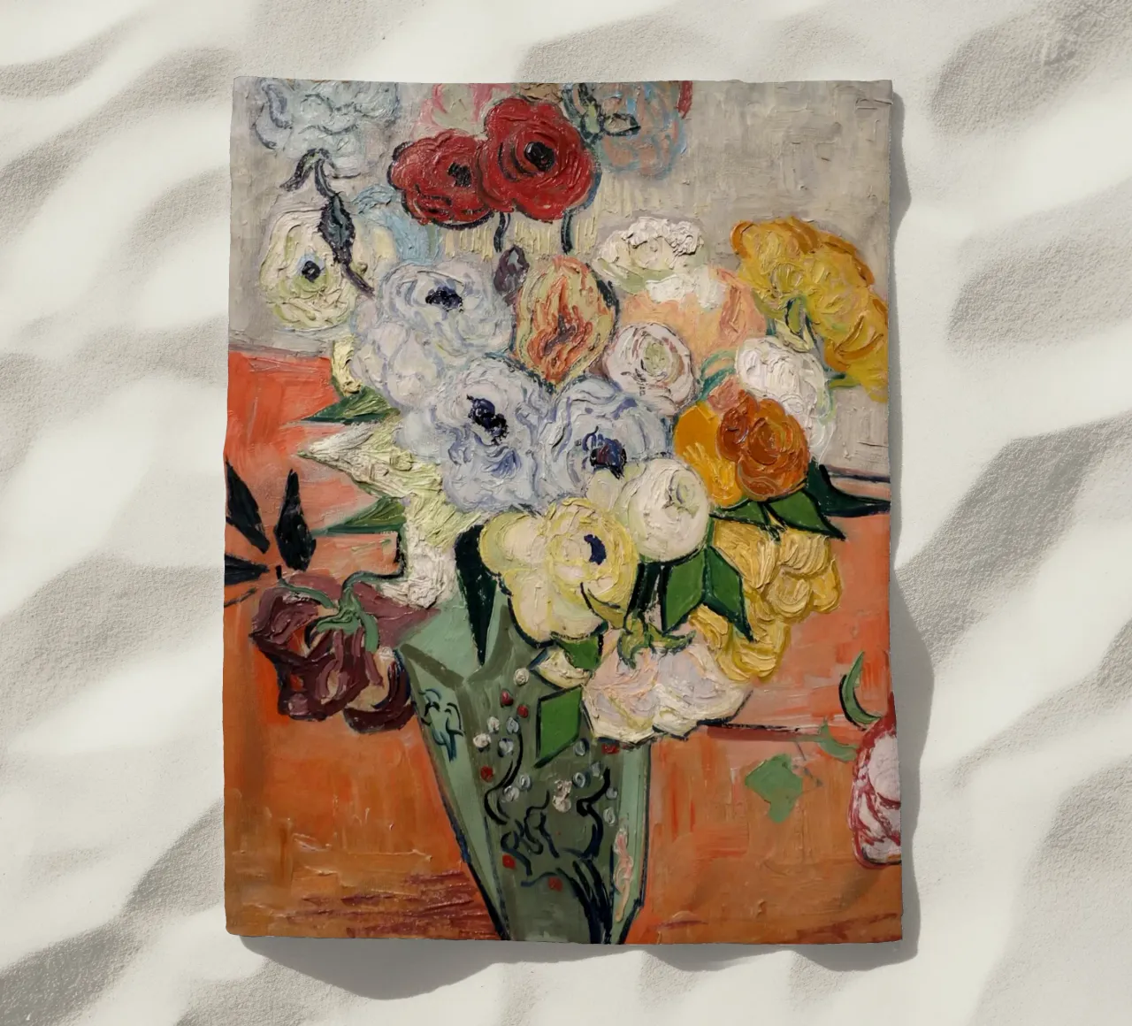 Gogh - Vaso giapponese con rose telo mare da Carinaprint