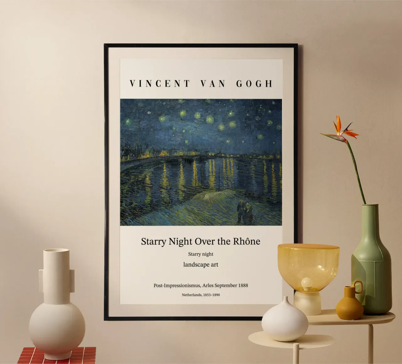 Van Gogh - Notte stellata - Rodano poster da Carinaprint