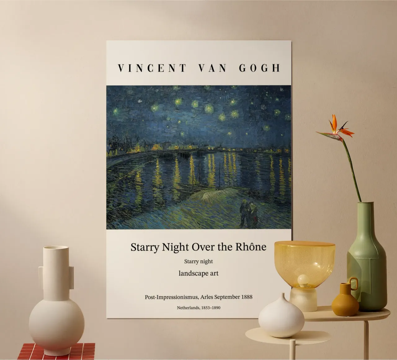 Van Gogh - Notte stellata - Rodano poster da Carinaprint