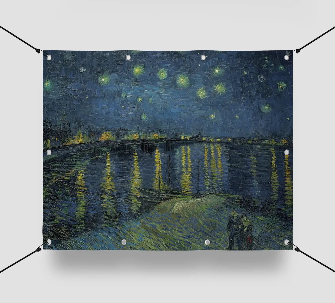 Gogh - Notte stellata - Rodano telo in pvc da Carinaprint