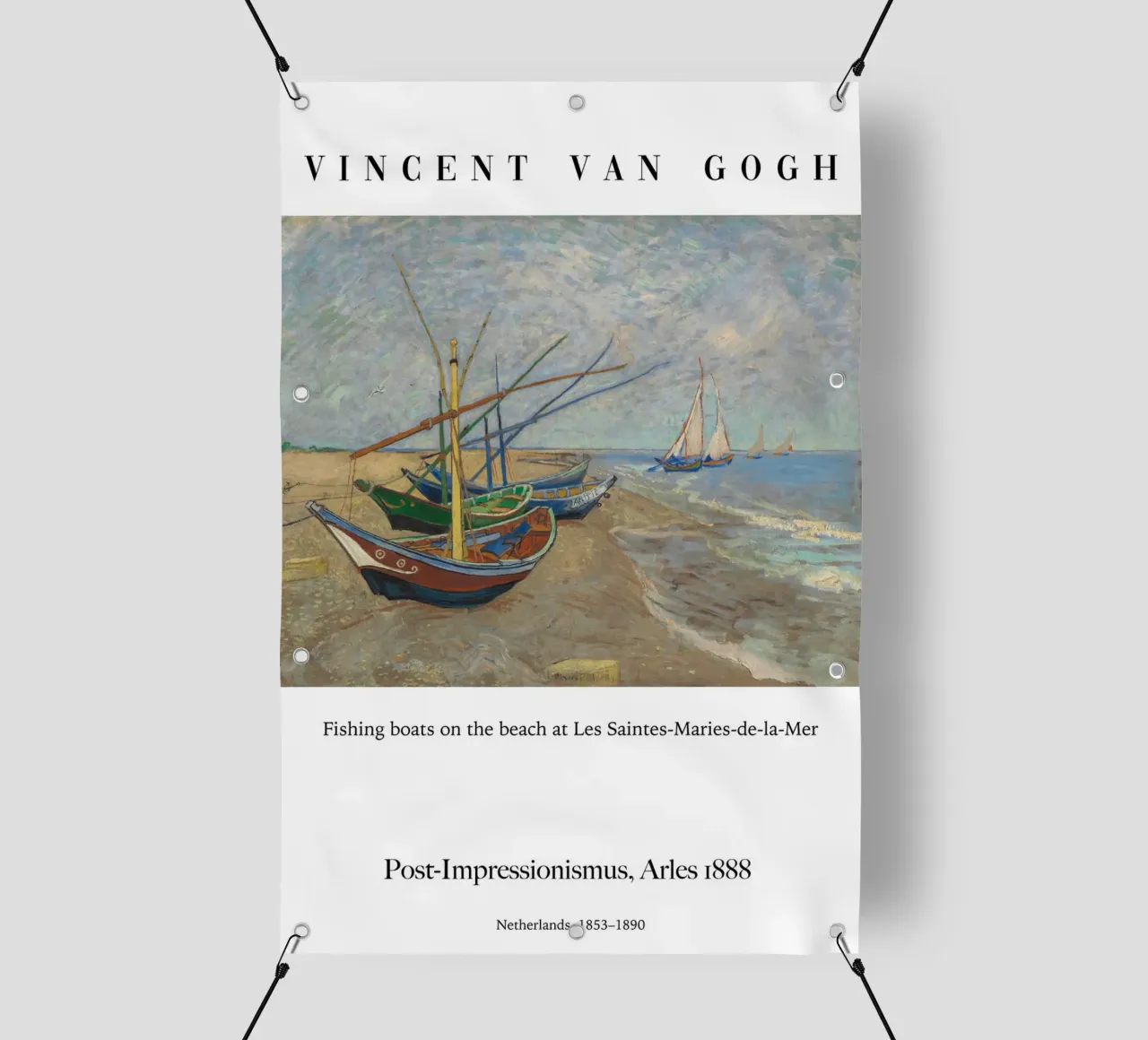 Van Gogh - Fischerboote am Strand telo in pvc da Carinaprint