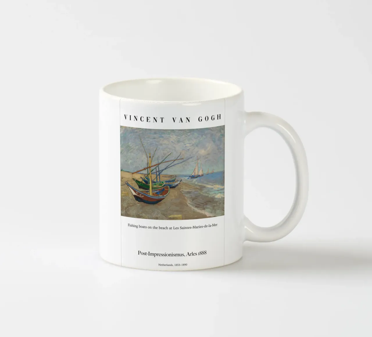 Van Gogh - Fischerboote am Strand tazza in ceramica da Carinaprint