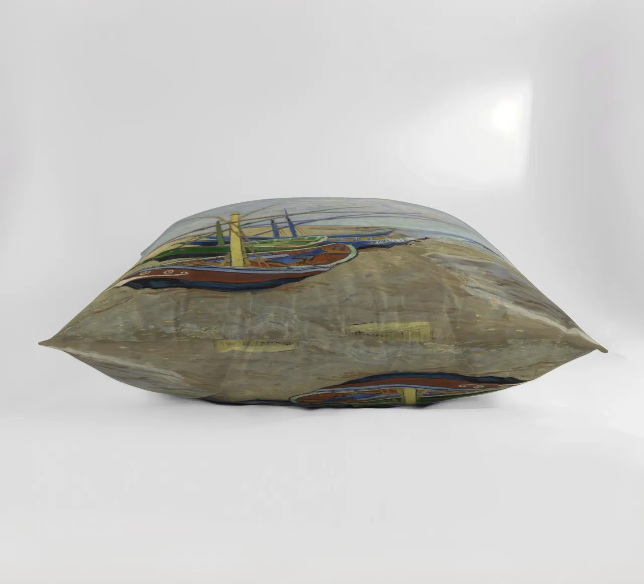 Van Gogh - Boote in Les Saintes Kissen von Carinaprint