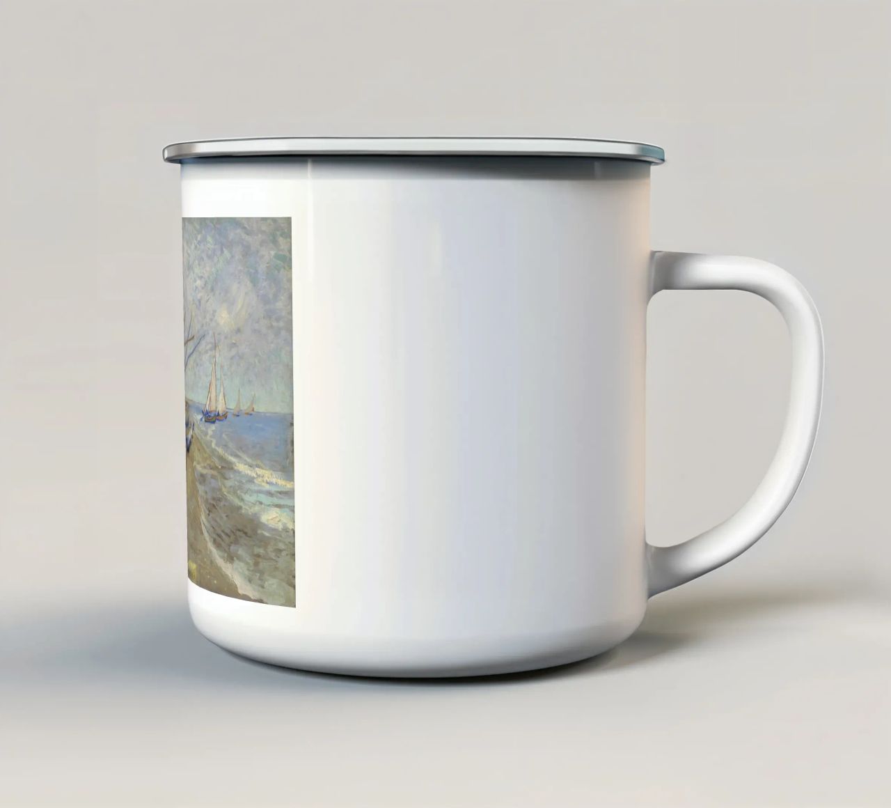 Van Gogh - Boote a Les Saintes tazza in smalto da Carinaprint