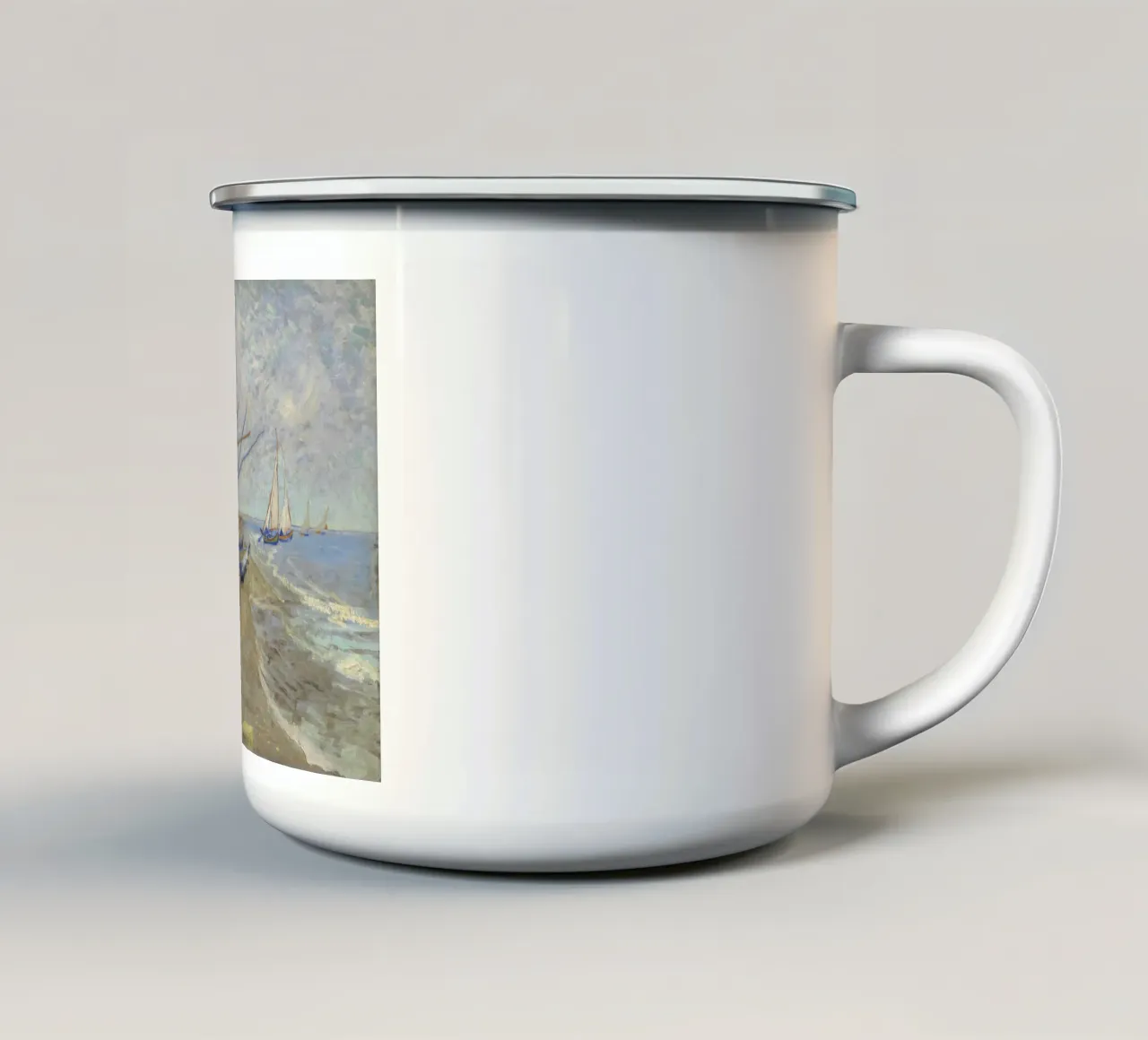 Van Gogh - Boote a Les Saintes tazza in smalto da Carinaprint