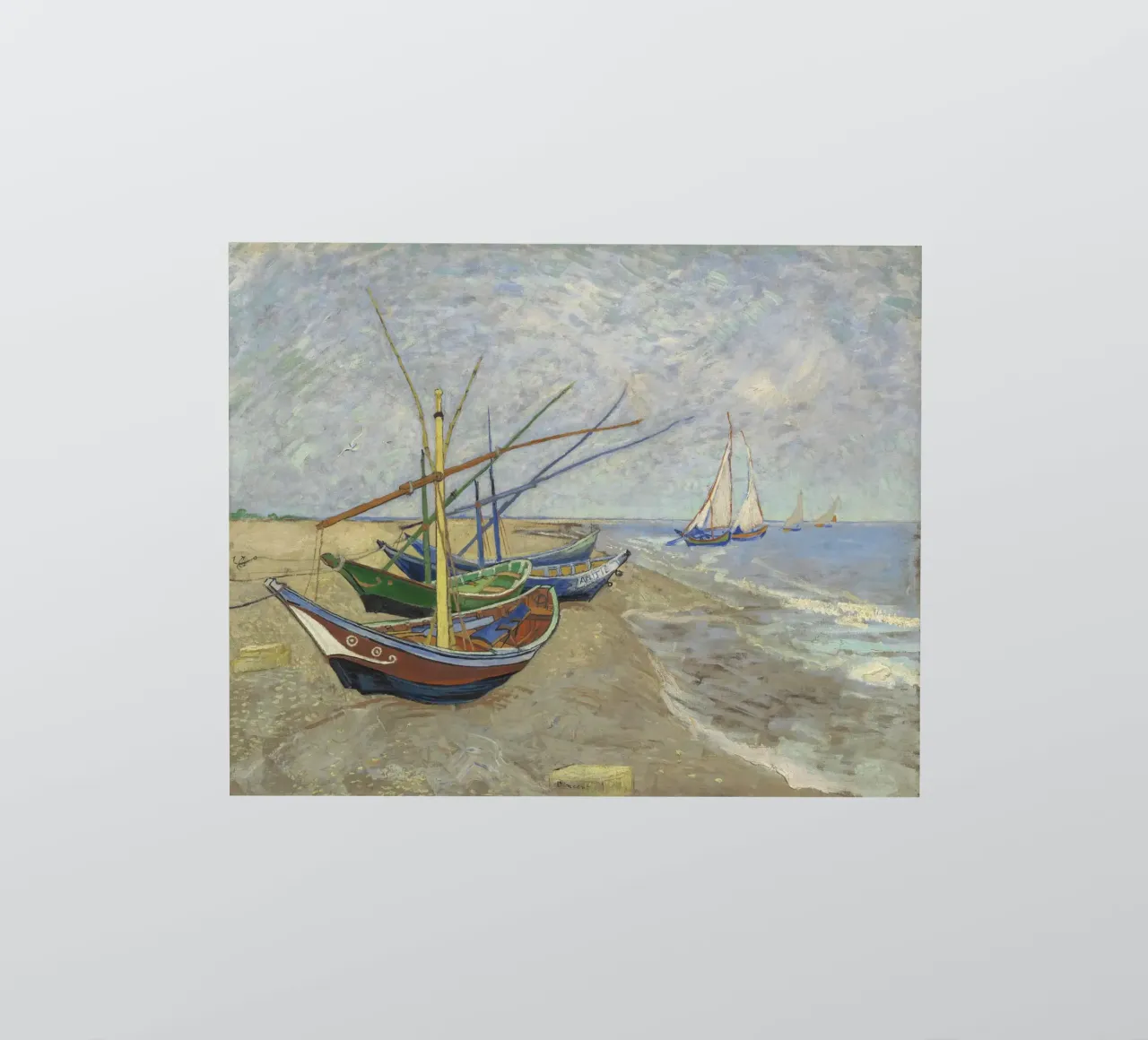 Van Gogh - Boote in Les Saintes sticker by Carinaprint