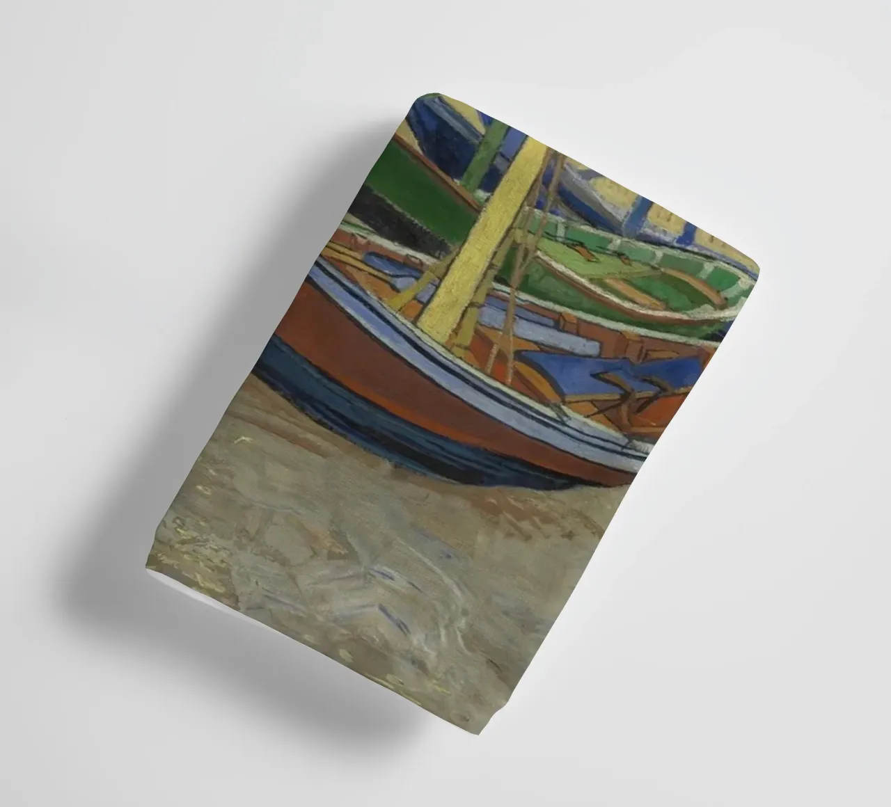 Van Gogh - Boote in Les Saintes towel by Carinaprint