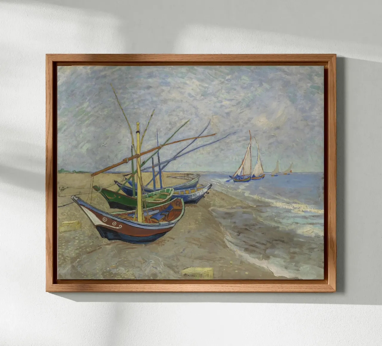 Van Gogh - Boote in Les Saintes Alu-Dibond von Carinaprint