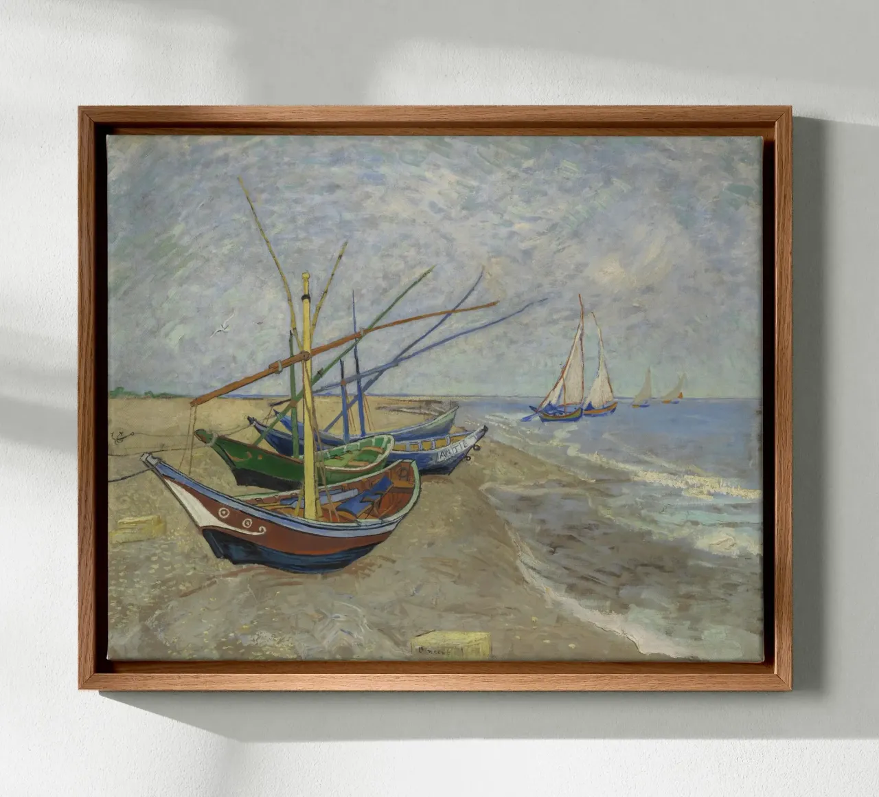 Van Gogh - Boote in Les Saintes canvas met Baklijst van Carinaprint
