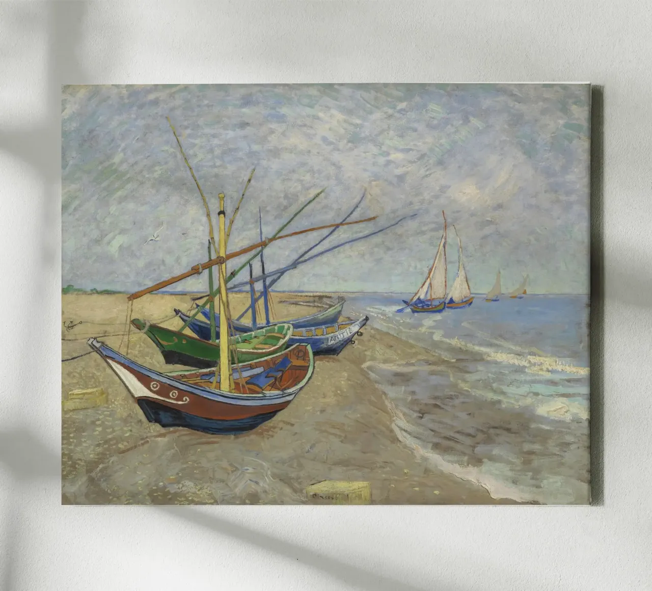 Van Gogh - Boote in Les Saintes canvas met Baklijst van Carinaprint