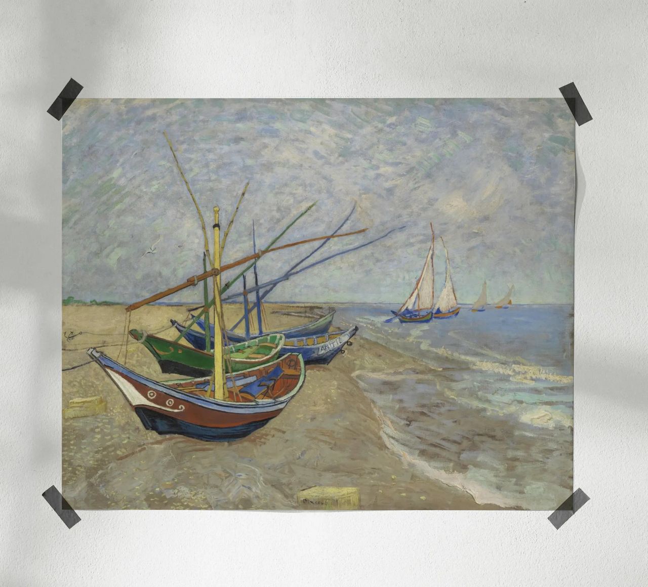 Van Gogh - Boote a Les Saintes poster da Carinaprint