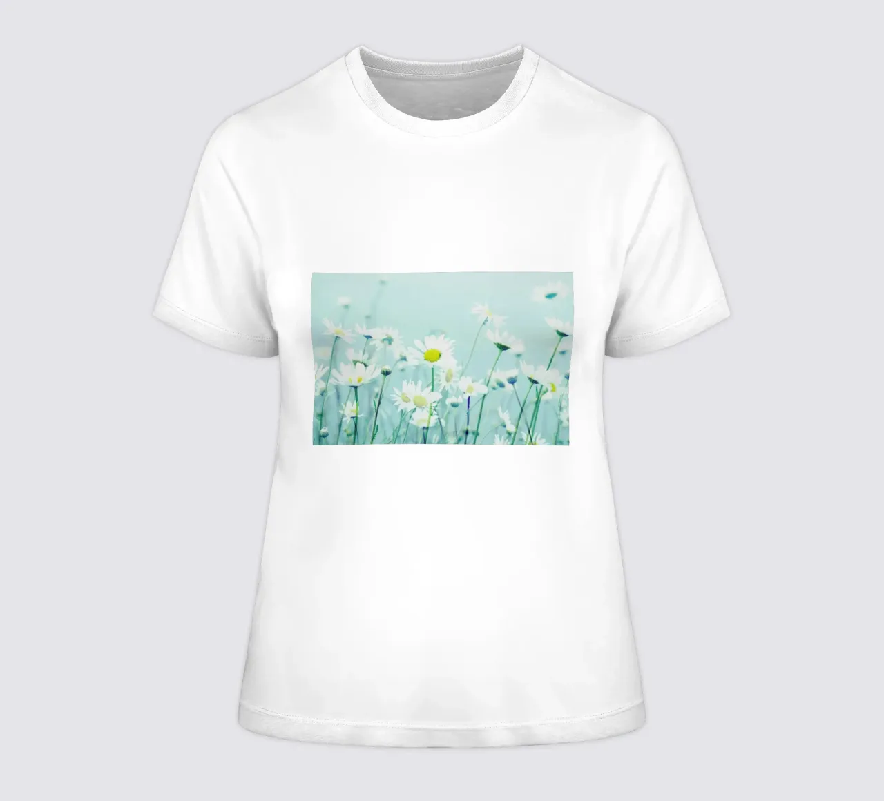 Dancing Daisies women's fitted t-shirt by Robin Delean