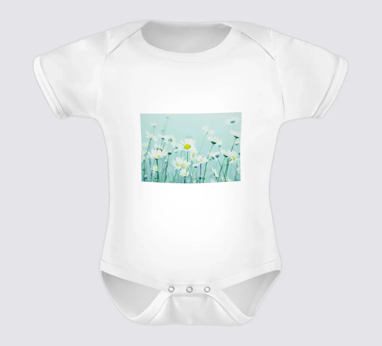 Dancing Daisies body neonato maniche corte da Robin Delean