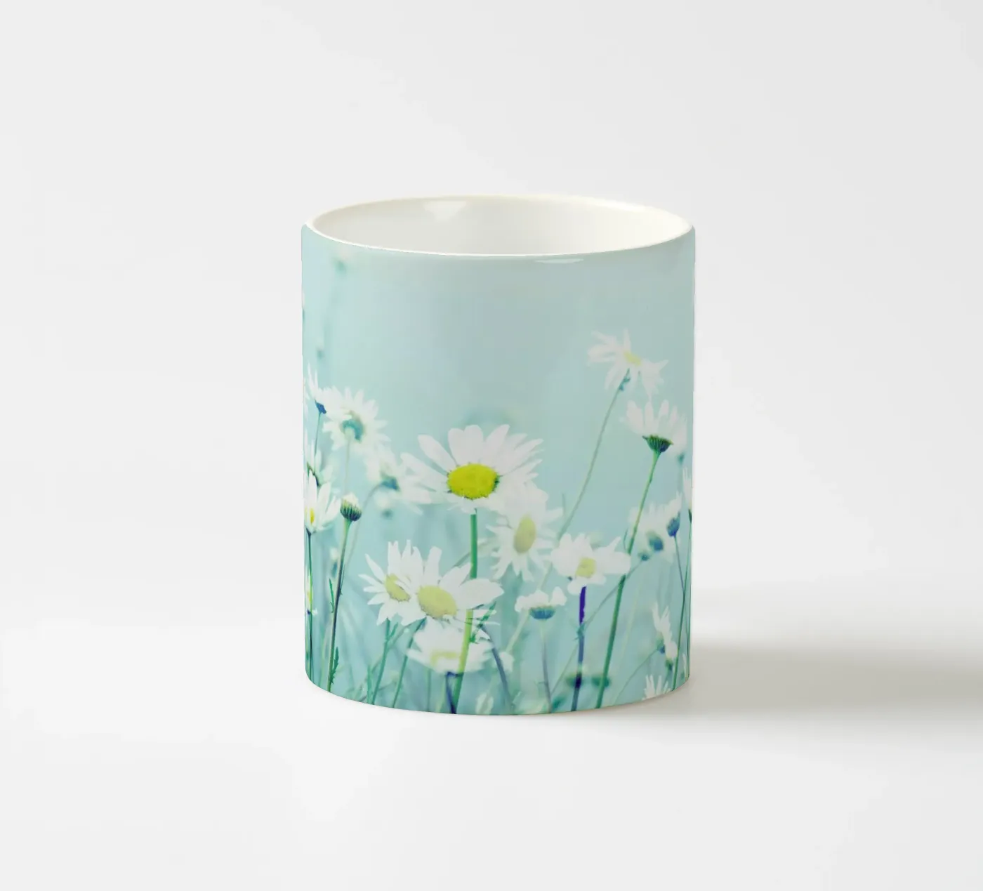 Dancing Daisies ceramic mug by Robin Delean