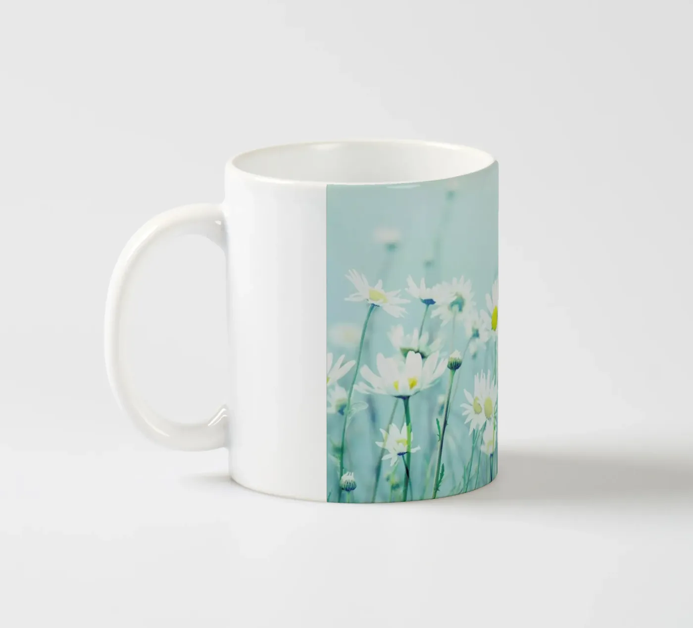 Dancing Daisies ceramic mug by Robin Delean