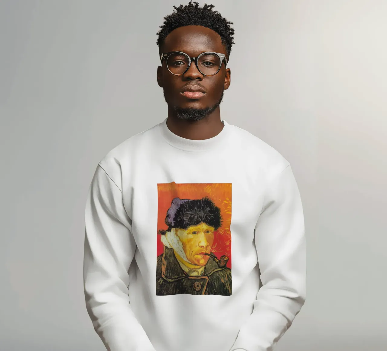 Van Gogh con un orecchio fasciato felpa da Carinaprint