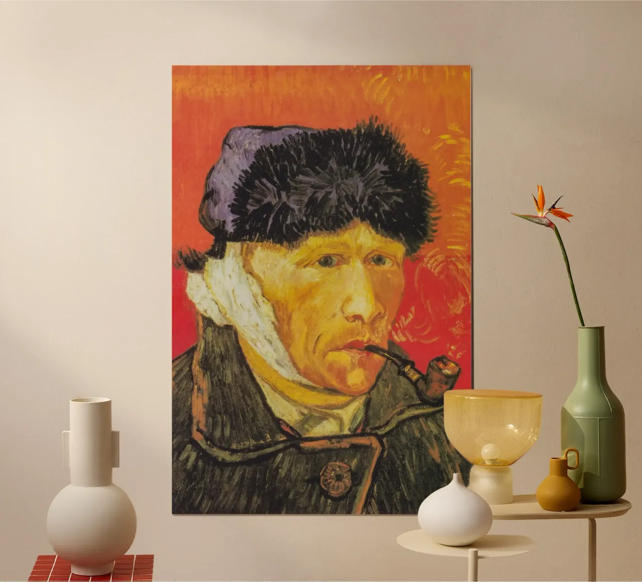 Van Gogh con un orecchio fasciato poster da Carinaprint