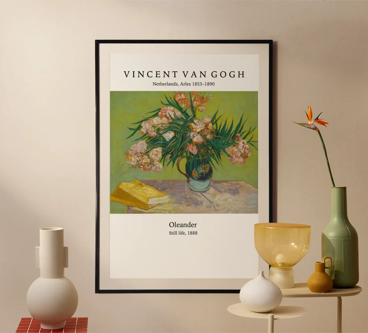 Vincent van Gogh - Oleandro poster con telaio in legno da Carinaprint