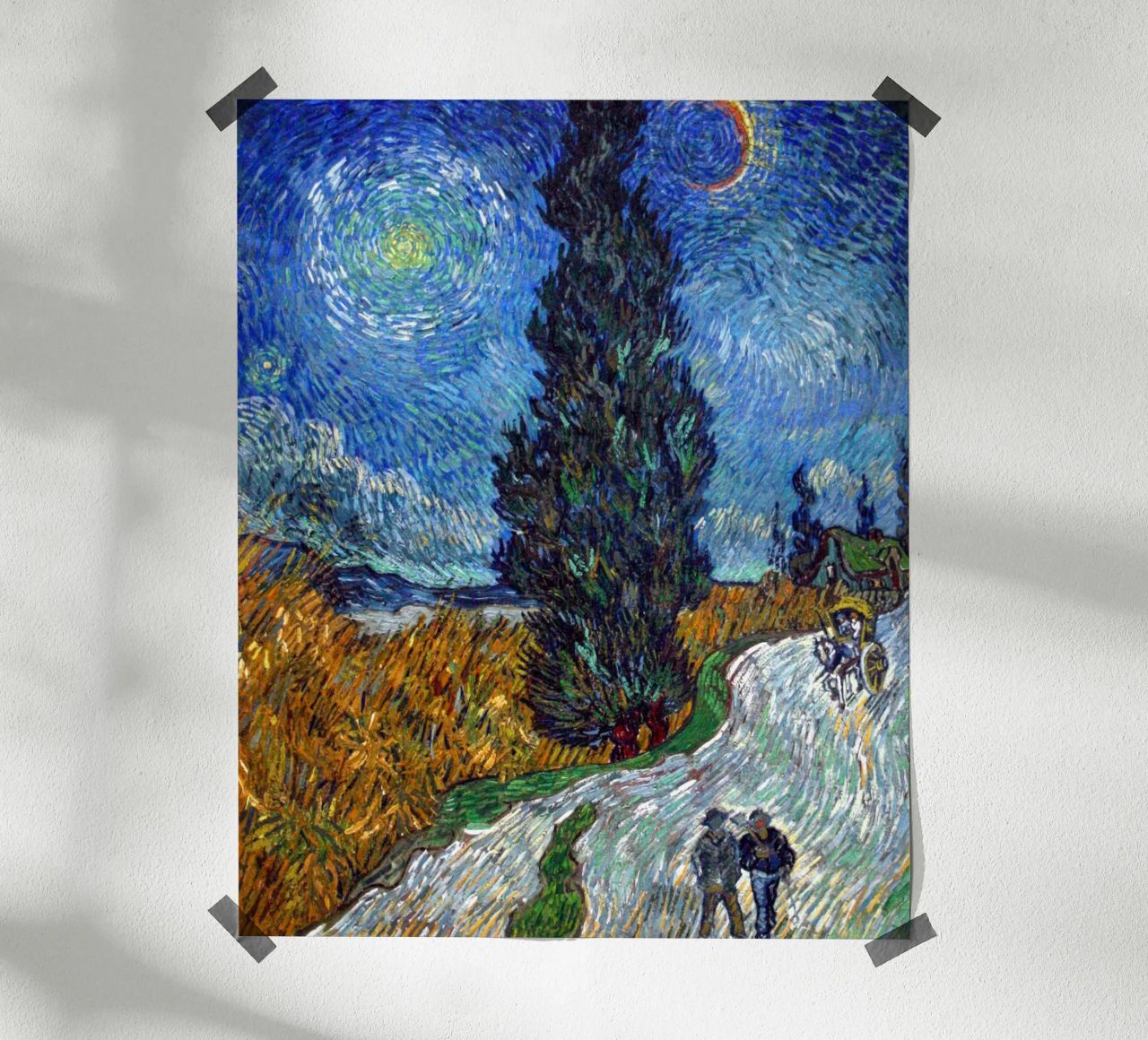 Cipresso di strada e stelle poster da Carinaprint