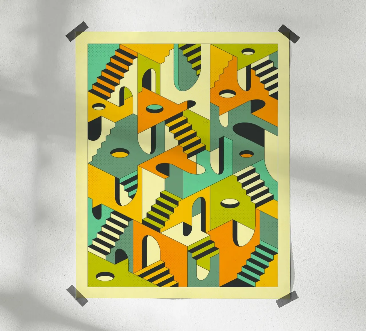 Deja Vu poster con telaio in legno da Jazzberry Blue