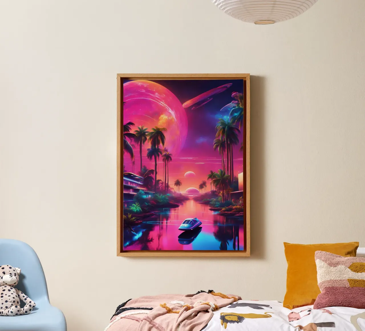 Paradies Zukunft canvas met Baklijst van Poster Dreams