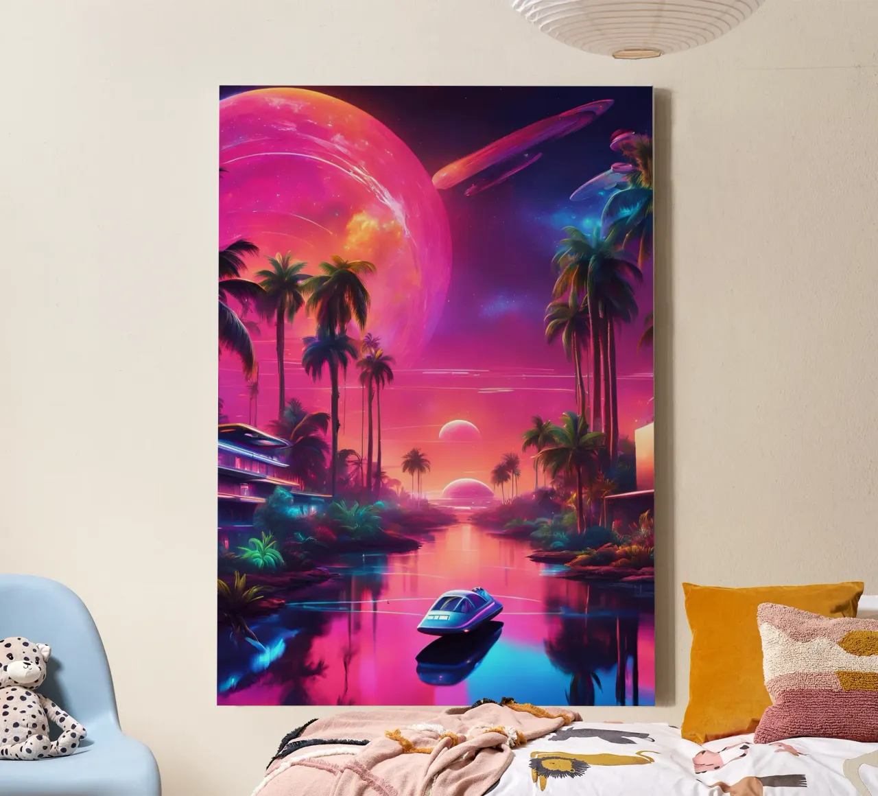 Paradies Zukunft canvas met Baklijst van Poster Dreams