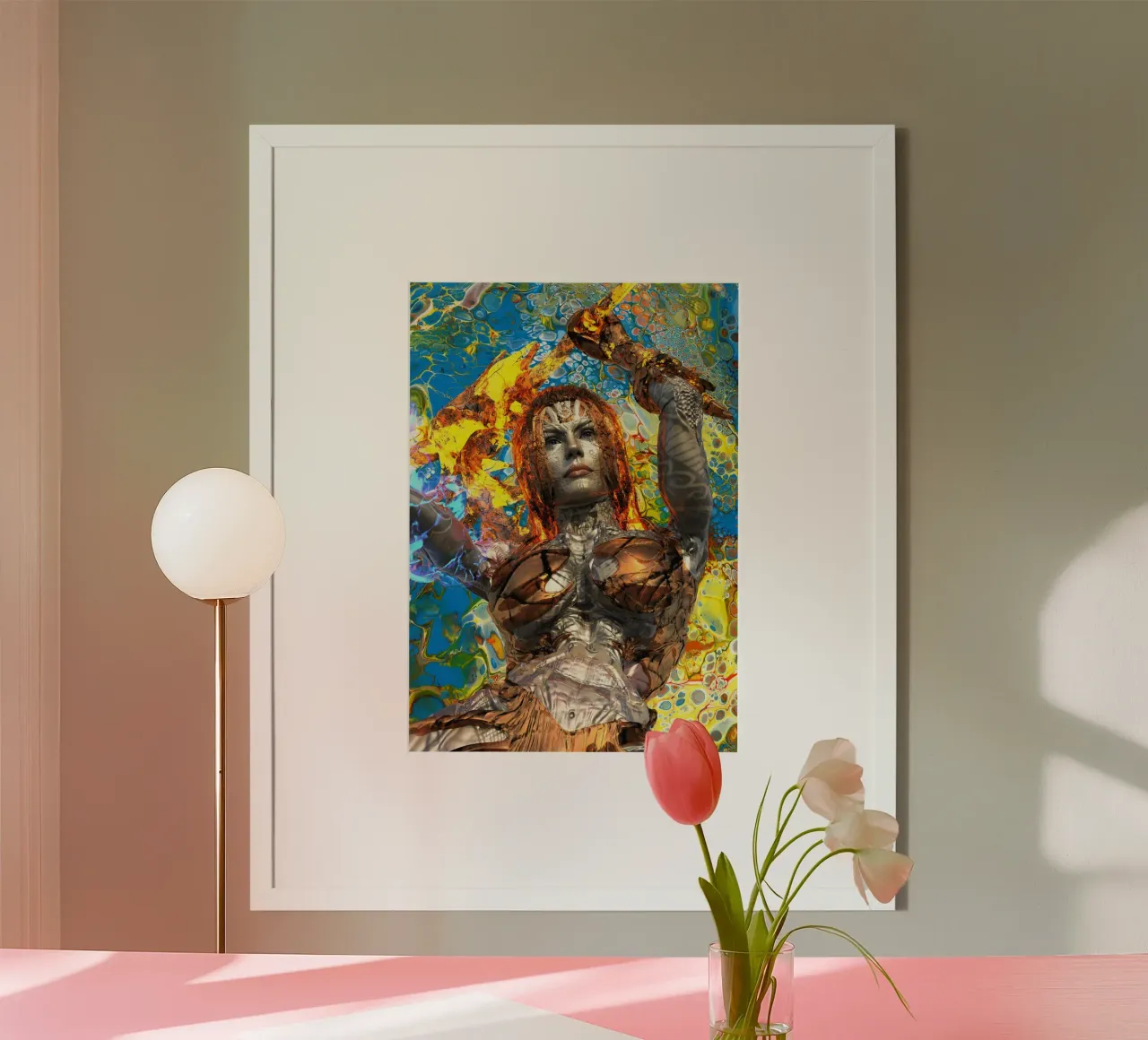Ritratto della strega Melania poster con telaio in legno da the-witcher
