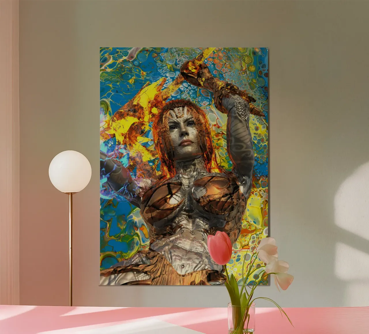 Ritratto della strega Melania poster con telaio in legno da the-witcher