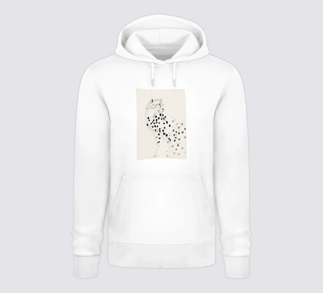 Ghepardo 15 Bianco e Nero felpa con cappuccio da ThingDesign