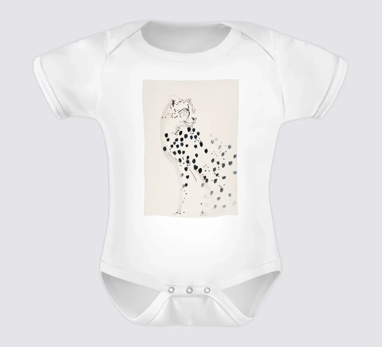 Ghepardo 15 Bianco e Nero body neonato maniche corte da ThingDesign