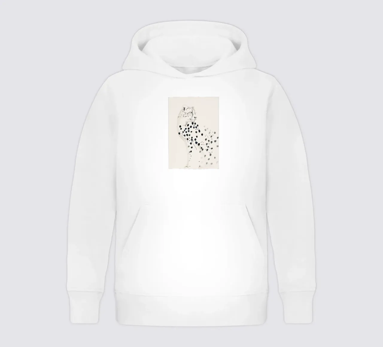 Cheetah 15 Black and White kids hoodie by ThingDesign