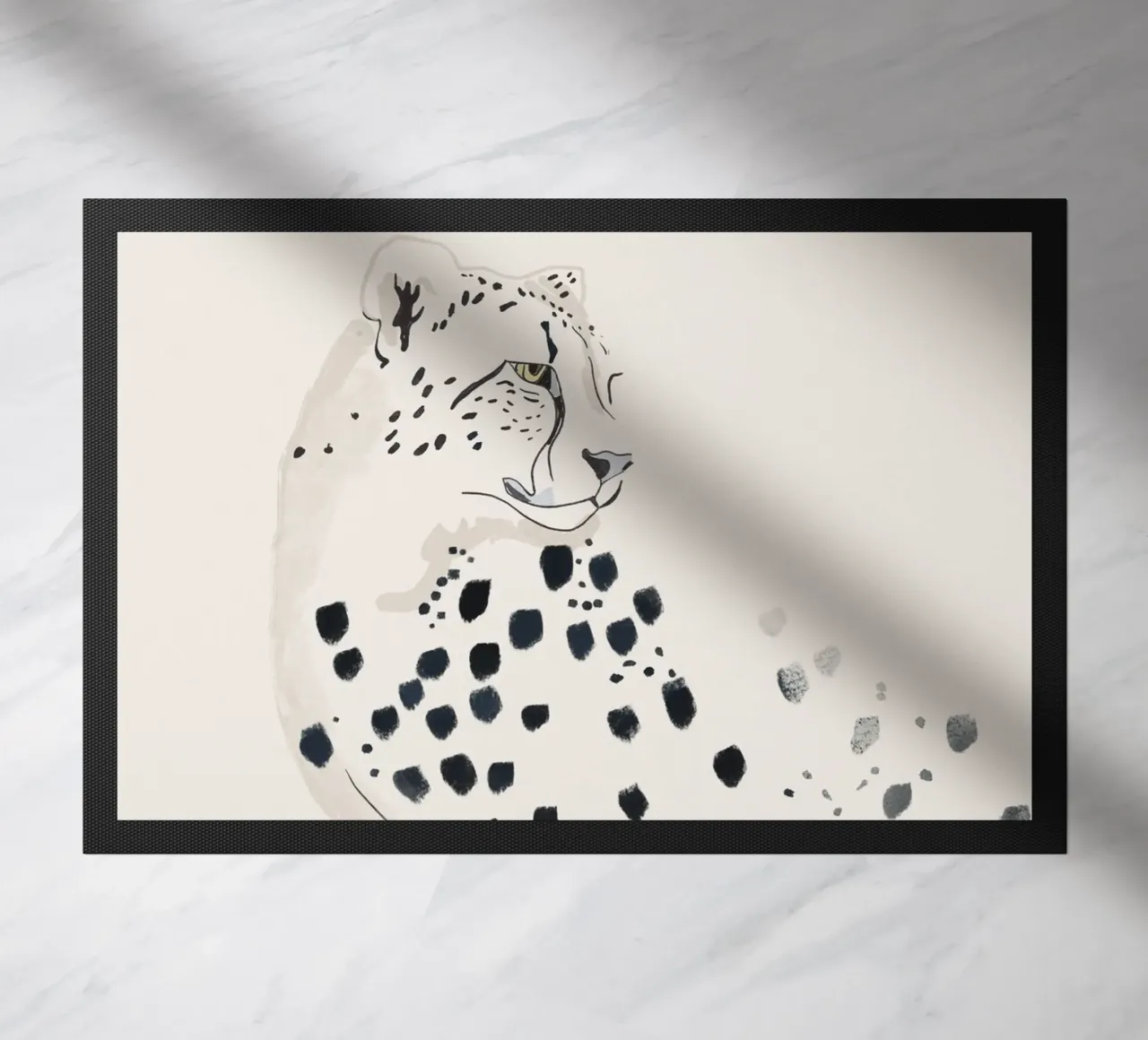 Ghepardo 15 Bianco e Nero zerbino da ThingDesign