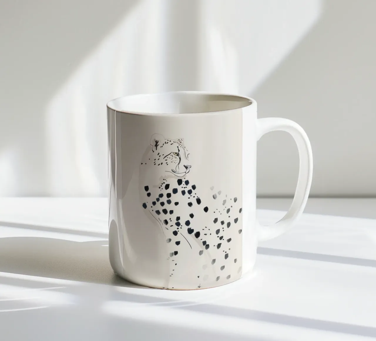 Ghepardo 15 Bianco e Nero tazza in ceramica da ThingDesign